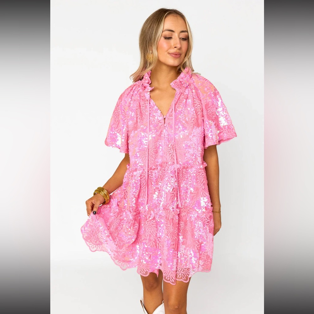 Buddy Love Pink Sequin Women Dress NWT size small